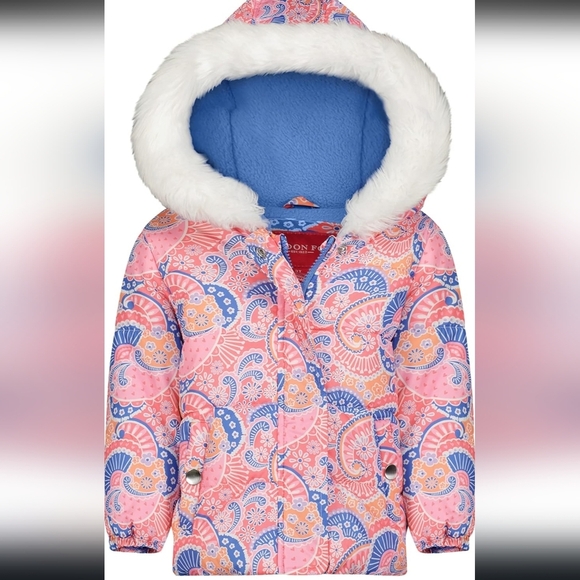 LONDON FOG Water Two-Piece Winter Snowsuit + Hooded Fleece Size 24 Monrhs - Picture 2 of 9